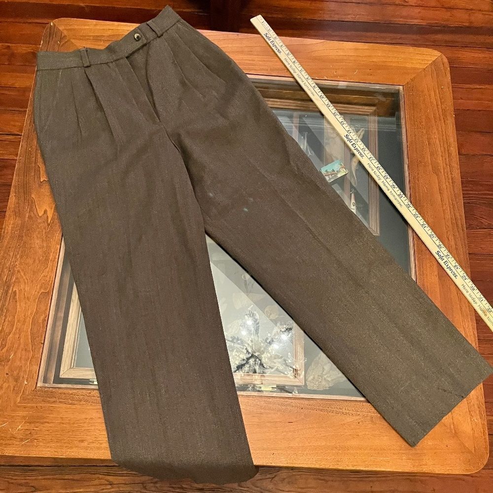 Saks Fifth Avenue Wool Dress Pants Size 6 Brown Heavy Warm